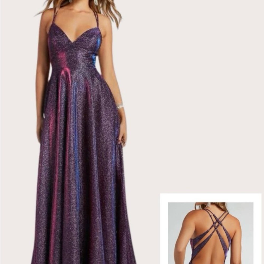 Purple Glitter Gown - Picture 3 of 3